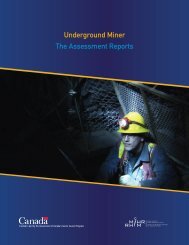 Underground Miner The Assessment Reports - MiHR
