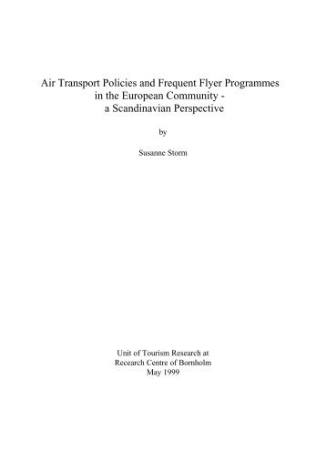 Air Transport Policies and Frequent Flyer Programmes in the ...