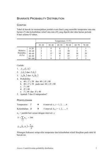 ST Contoh bivariate probability distribution - istiarto