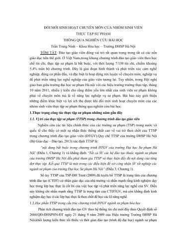 Giáo viên - PGS.TS Trần Trung Ninh - VVOB