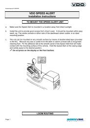 vdo speed alert installation instructions - Howard Instruments