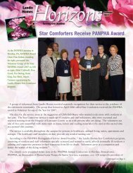 Star Comforters Receive PANPHA Award - Landis Homes