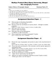 I Assignment Question Paper - Madhya Pradesh Bhoj Open University