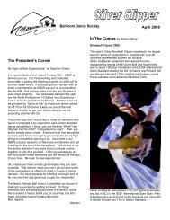 The President's Corner - Nanaimo Ballroom Dance Society