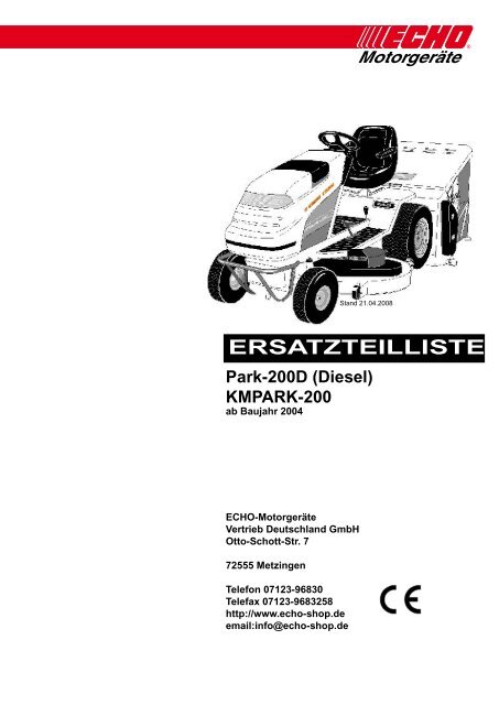 Ersatzteilliste PARK 200D Baujahr 2004 - Gartentechnik-Bremen