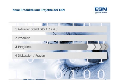 Neue Produkte und Projekte der ESN