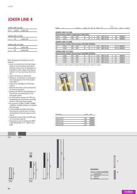 CATALOGUE D'APPAREILS POUR EXTÃRIEURS 2010/2011 index