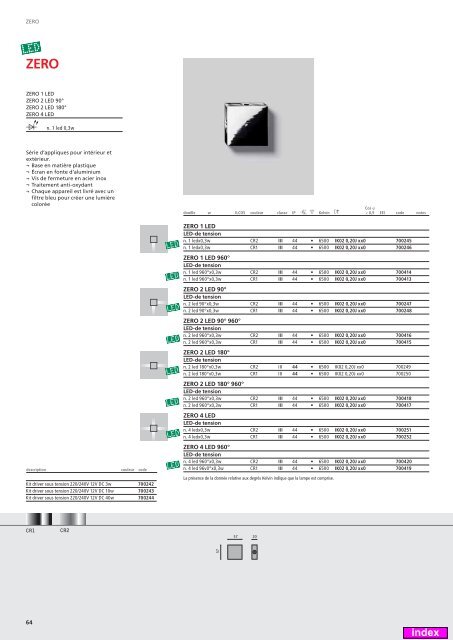 CATALOGUE D'APPAREILS POUR EXTÃRIEURS 2010/2011 index