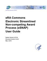 (eSNAP) User Guide - eRA - National Institutes of Health