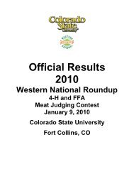 4-H and FFA Meats Judging - Western National Roundup