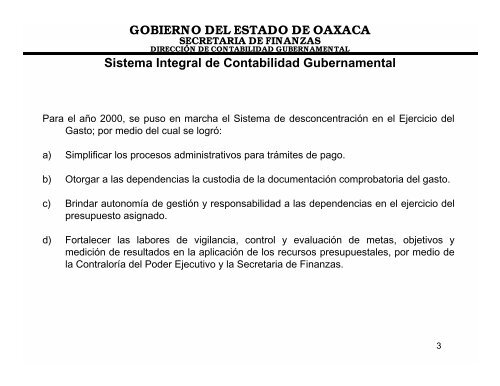 Gobierno del Estado de Oaxaca Secretaria de Finanzas