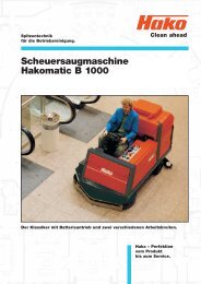 Prospekt Hako Scheuersaugmaschine Hakomatic B1000
