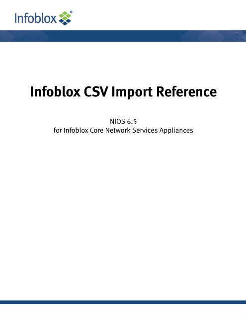 Infoblox CSV Import Reference