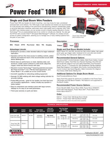 Semiautomatic Wire Feeders: Power Feed 10M (Boom models)