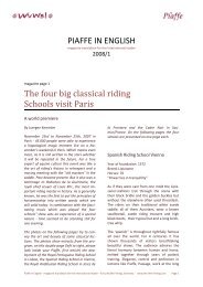 PIAFFE IN ENGLISH The four big classical riding Schools visit Paris