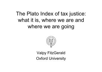 The Plato Index of tax justice: what it is, where we are and ... - It works!