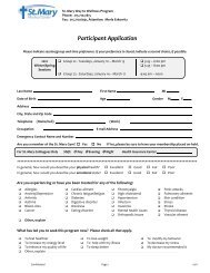 Client Information Form - St. Mary Medical Center