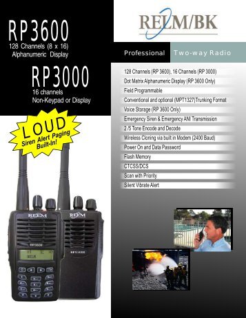 RP3000 & RP3600 spec sheet - Paging & Wireless Service Center