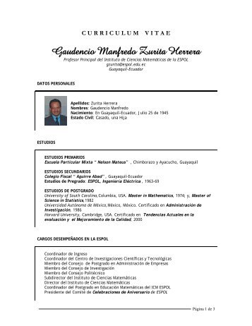 CURRICULUMVITAE Gaudencio Manfredo Zurita Herrera - Icm