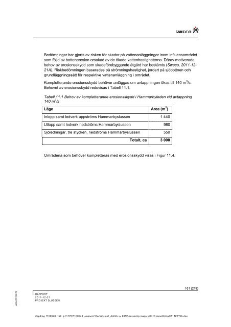 Teknisk beskrivning fÃ¶r vattenverksamheten - Structor