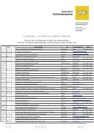 VERANSTALTUNGSTERMINE Übersicht über Veranstaltungen - VDG