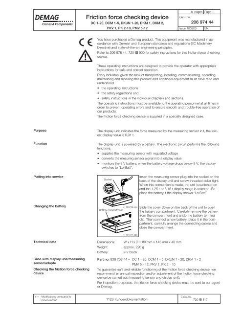 Friction force checking device