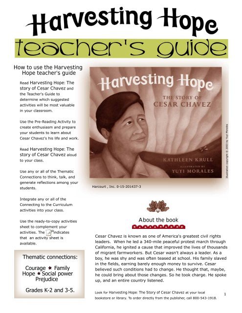 Harvesting Hope Teachers Guide - Yuyi Morales