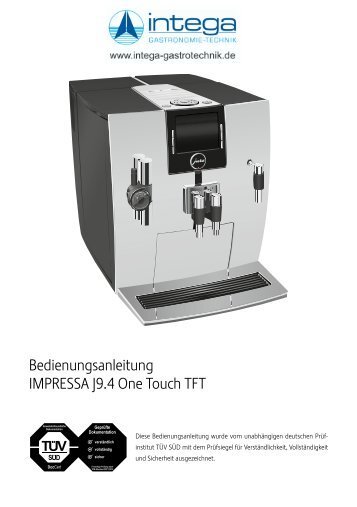 Bedienungsanleitung IMPRESSA J9.4 One Touch TFT