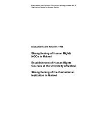 Strengthening of Human Rights NGOs in Malawi - Danish Institute ...