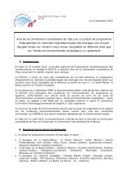 Avis de la Commission consultative de l'Eau sur un projet de ...