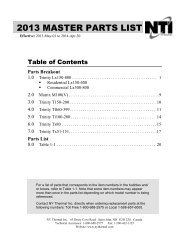 2013 NTI Master Parts List - NY Thermal Inc.