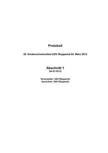 WK-Pro Protokoll - ESV Wuppertal Ost