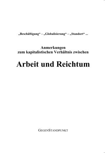 Arbeit und Reichtum - Gegenstandpunkt