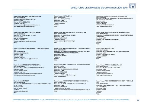 RazÃ³n Social - Ministerio de Vivienda, ConstrucciÃ³n y Saneamiento