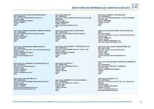 RazÃ³n Social - Ministerio de Vivienda, ConstrucciÃ³n y Saneamiento