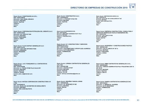 RazÃ³n Social - Ministerio de Vivienda, ConstrucciÃ³n y Saneamiento