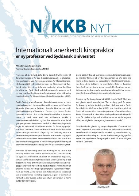 kiropraktoren nr. 4 - august 2011 - Dansk Kiropraktor Forening