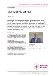 Motiverande samtal - Karolinska Institutet