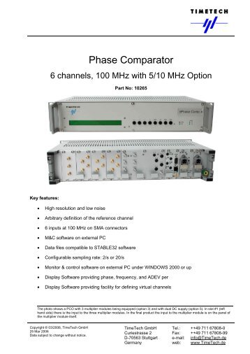 Phase Comparator - TimeTech GmbH