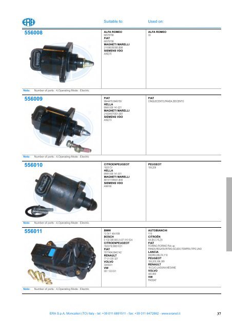 idle control valve 2011/2012