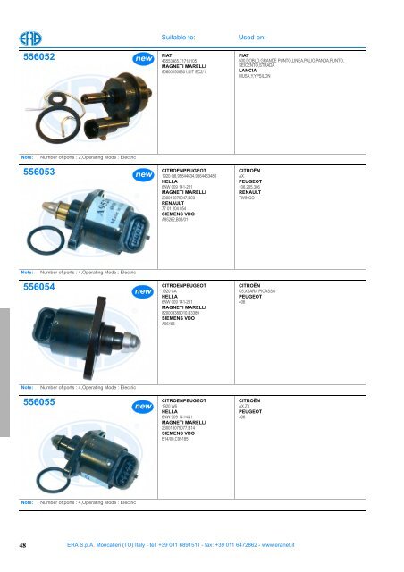 idle control valve 2011/2012