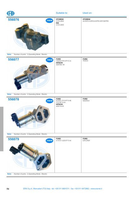 idle control valve 2011/2012