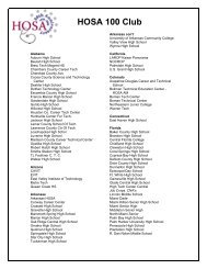 2006-07 HOSA 100 Club List