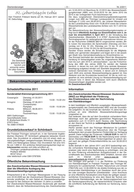 OBERLAND ANZEIGER Amtsblatt der Gemeinde Vogtländisches ...