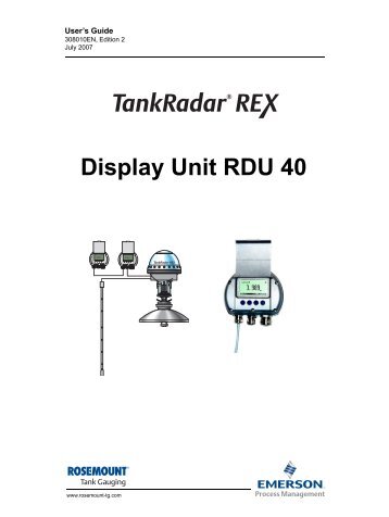 Display Unit RDU 40 UserÂ´s Guide - Emerson Process Management