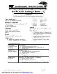 Food Chains Scavenger Hunt - The Cincinnati Zoo & Botanical Garden