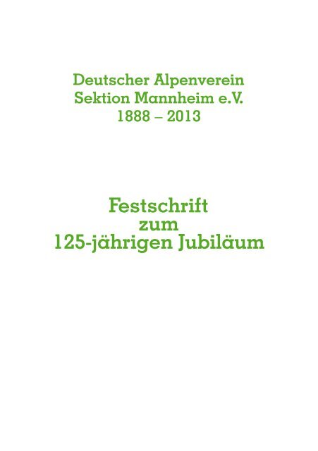 Festschrift - DAV Sektion Mannheim