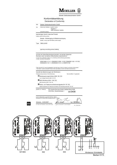 Xcomfort CBEU-02/02 ca. 60-90% ca. 80-95% ca. 20-60 ... - Moeller