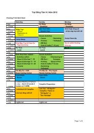 Sunday Schedule of Activities - Ra Khoi