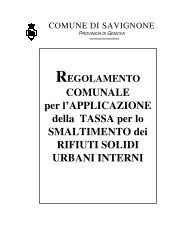 titoloiii denunce - accertamento - riscossione - Comune di Savignone